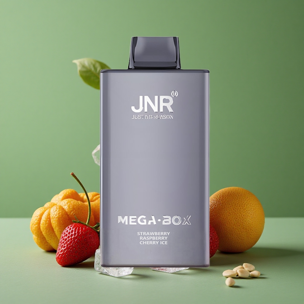 Jordbær Hindbær Kirsebær Is JNR Mega Box 25000 Pust 30ml e-væske kapacitet Denmark vape