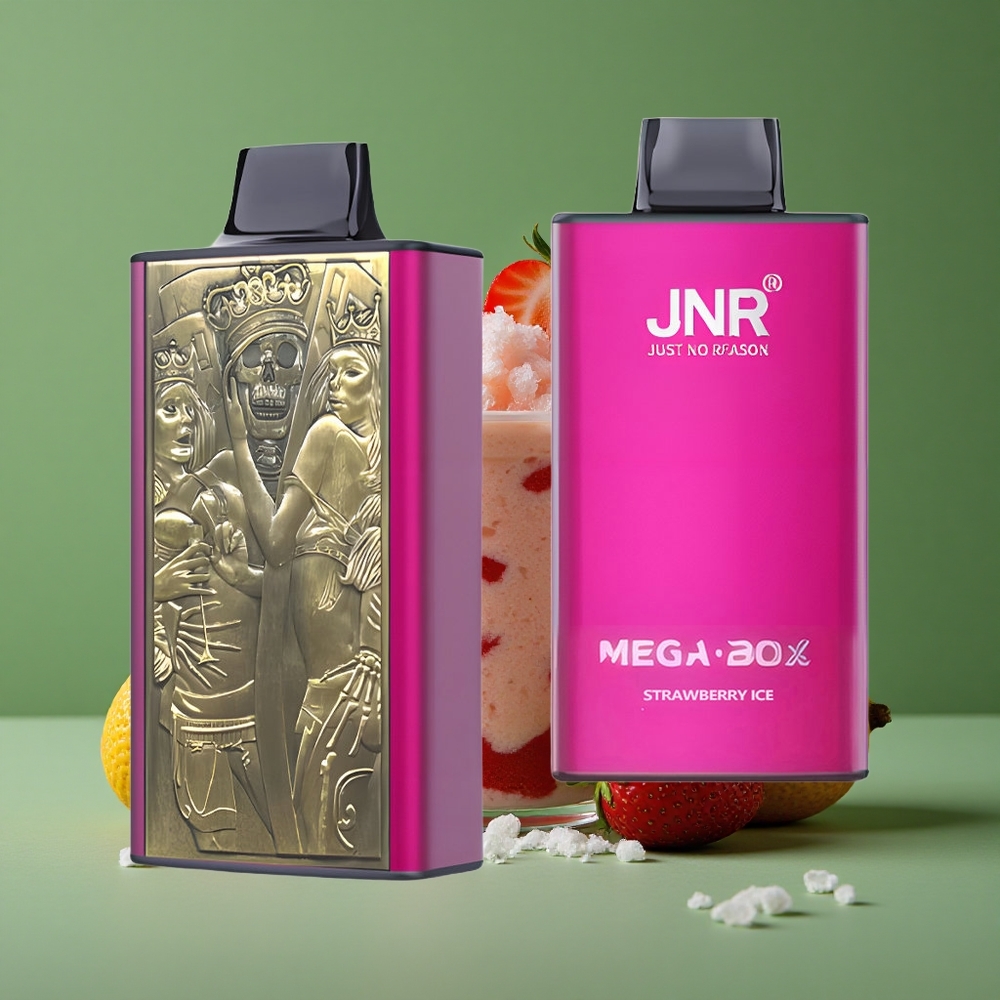 Jordbær Is JNR Mega Box 25000 Pust 30ml E-væske Kapacitet Denmark vape