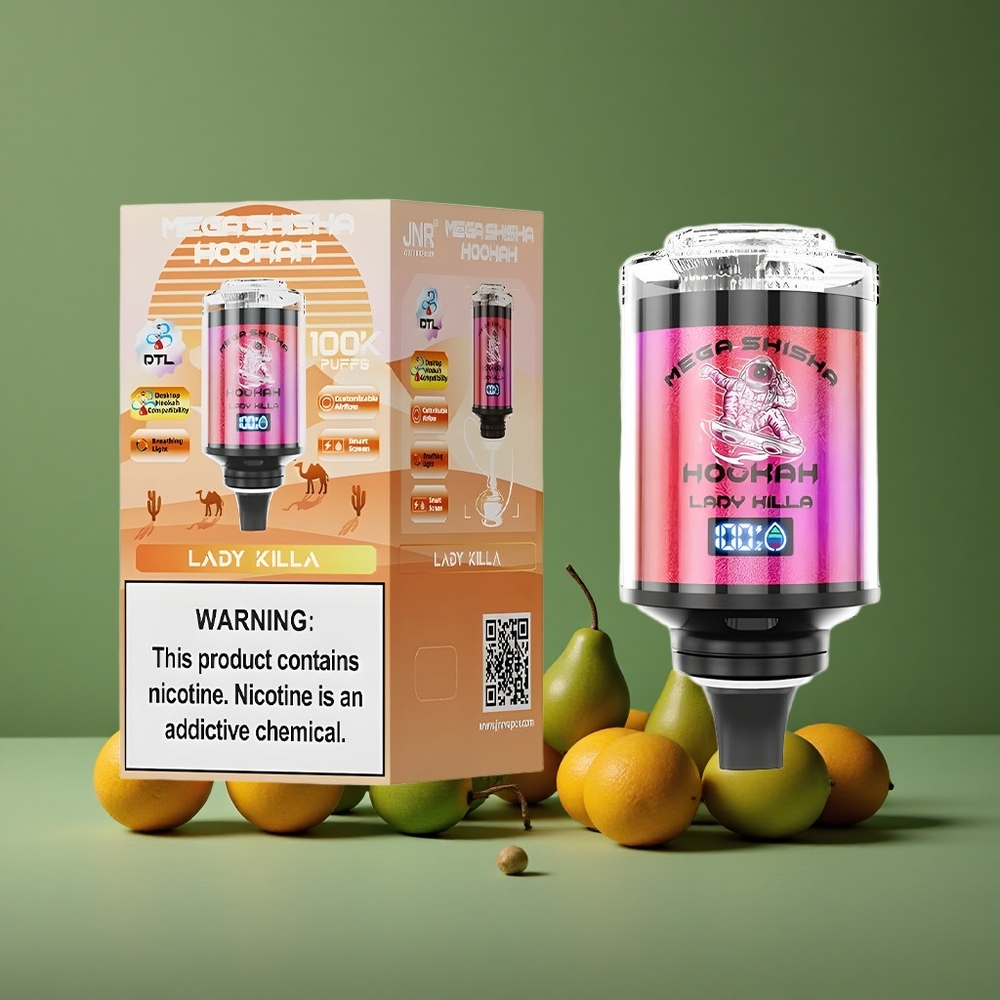 Lady Killa JNR Mega Shisha Hookah 100000 Pust 60ml e-væske kapacitet 2200mAh Denmark vape