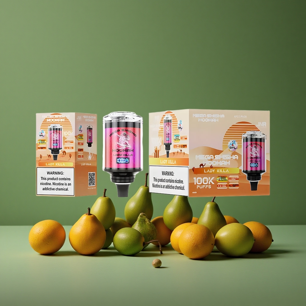 Lady Killa JNR Mega Shisha Hookah 100000 Pust 60ml e-væske kapacitet 2200mAh Denmark vape