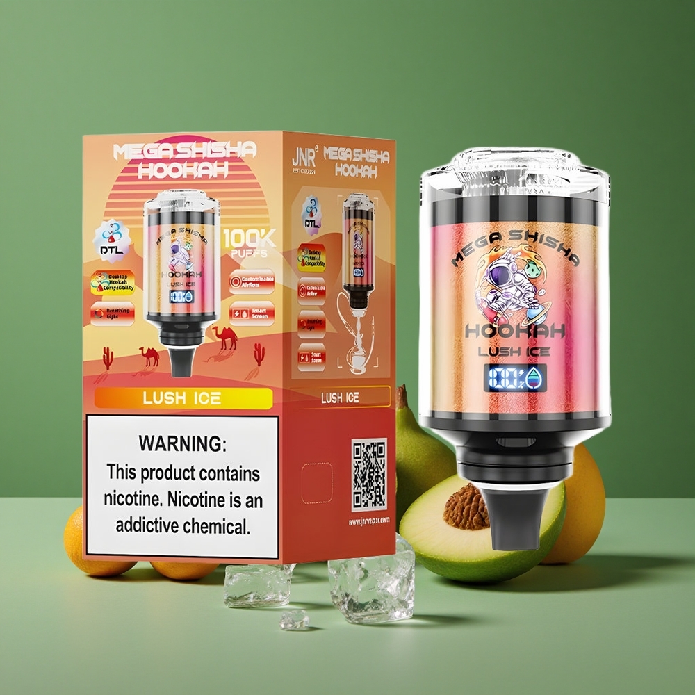 Lush Is (Is) JNR Mega Shisha Hookah 100000 pust Desktop Kompatibilitet 60ml e-væske kapacitet Denmark vape