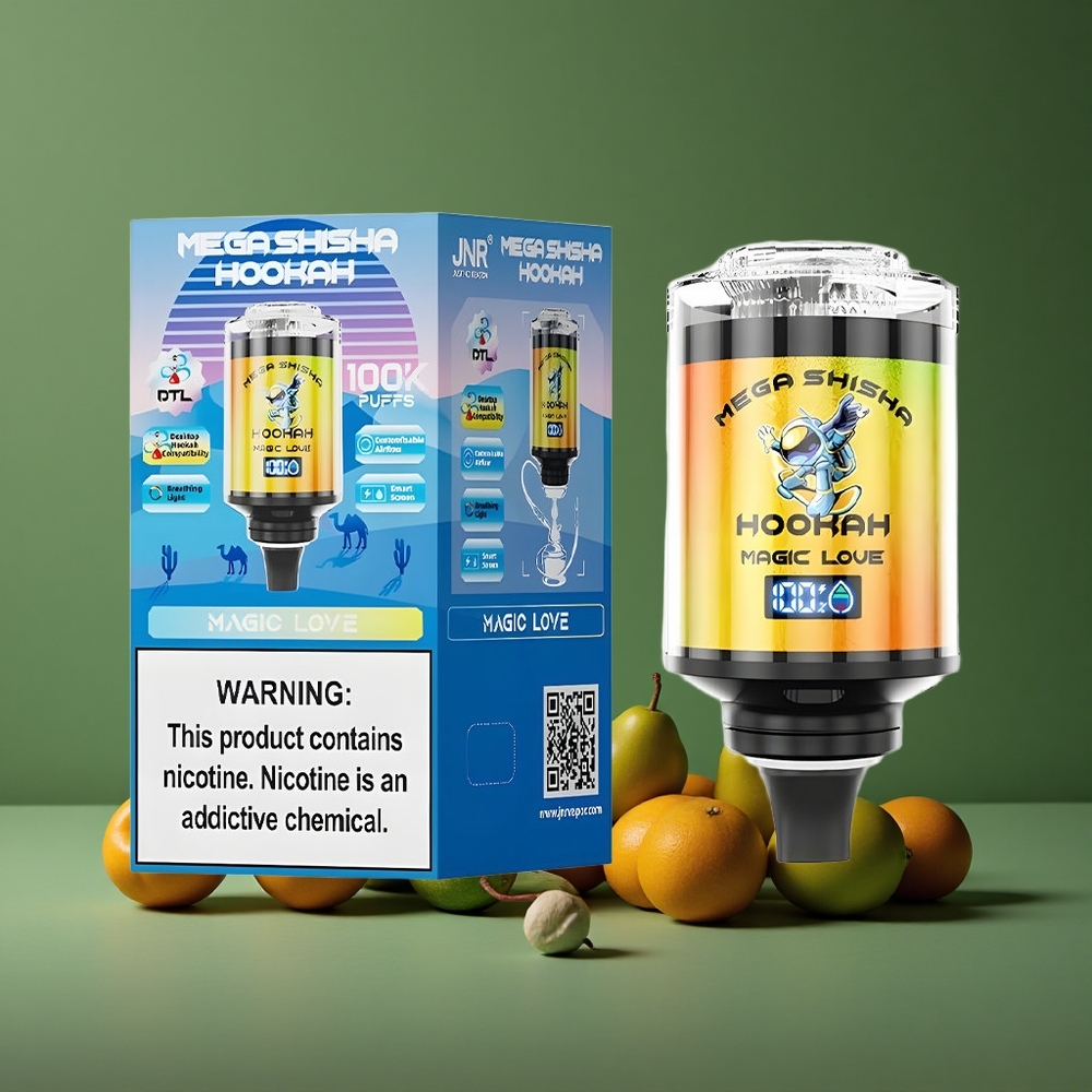 Magic Love JNR Mega Shisha Hookah 100000 Pust 60ml e-væske kapacitet Denmark vape