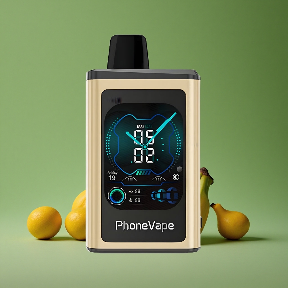 Banana Is (Banan Is) JNR PhoneVape 30000 Pust Genopladelig Batteri (850mAh Type-C) Justerbar Luftgennemstrømning Denmark vape