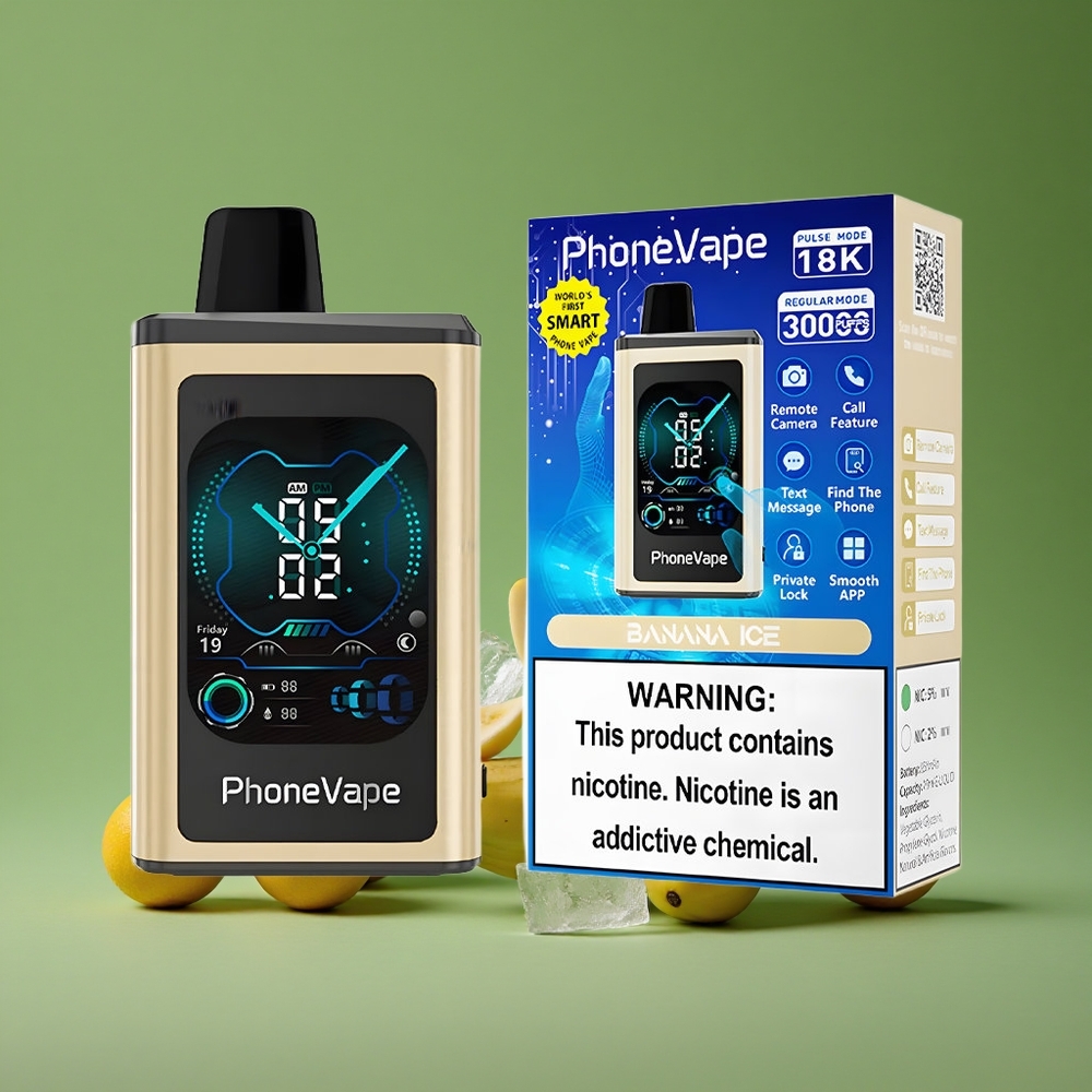 Banana Is (Banan Is) JNR PhoneVape 30000 Pust Genopladelig Batteri (850mAh Type-C) Justerbar Luftgennemstrømning Denmark vape