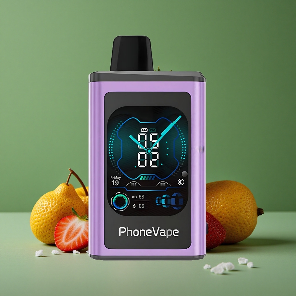 Jordbær Is JNR PhoneVape 30000 Pust 850mAh Type-C Genopladelig Batteri Denmark vape