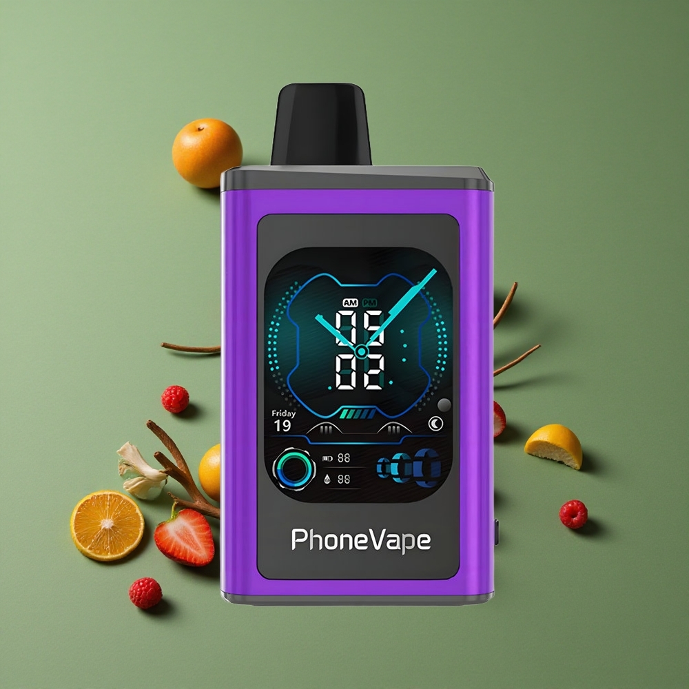 Kirsebær Jordbær Hindbær JNR PhoneVape 30000 puffe Omladbar 850mAh Batteri Justerbar Luftstrøm Denmark vape