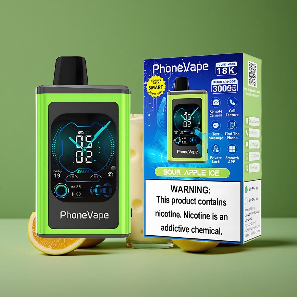 Sure Apple IsBrand JNR PhoneVape 30000 puffe Tilpasselig Luftgennemstrømning Fuldt Displayskærm Denmark vape