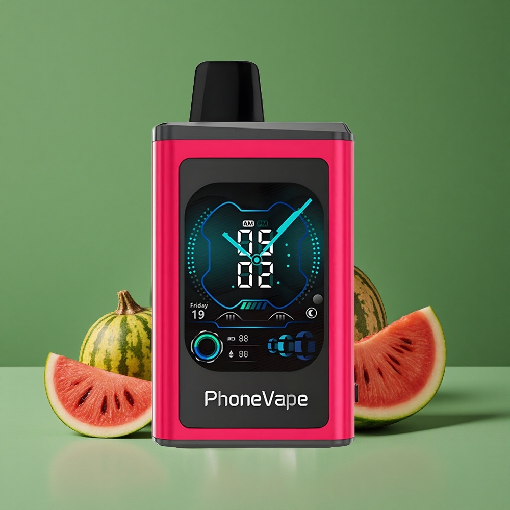 Vandmelon Is JNR PhoneVape 30000 Pust 850mAh Type-C Genopladelig Batteri og Justerbar Luftstrøm Denmark vape