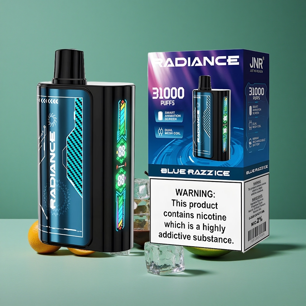 Blå Hindbær Is JNR Radiance 31000 Pust Genanvendelig Vape 28ml E-væske Denmark vape