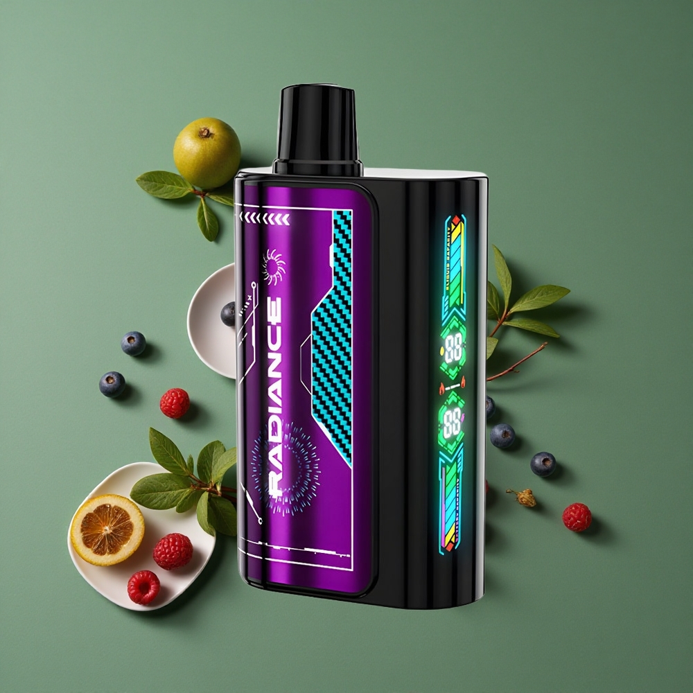 Blåbær Sur Hindbær JNR Radiance 31000 Pust Genanvendelig E-cigaret 28ml E-væske Denmark vape