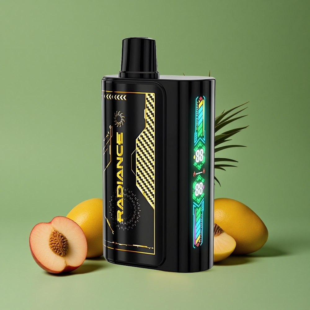 Fersken Mango Ananas JNR Radiance 31000 Pust 28ml E-liquid Denmark vape