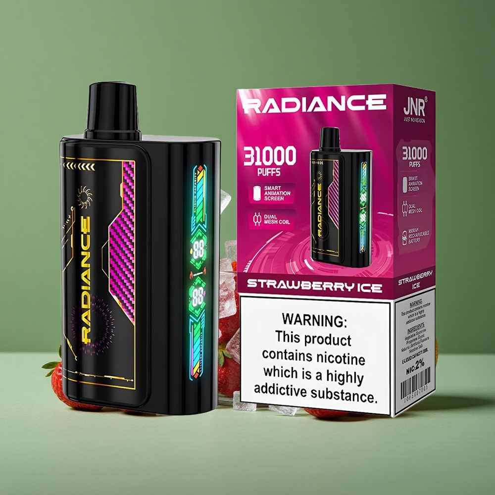 Jordbær Is JNR Radiance 31000 Pust 28ml E-væske Denmark vape