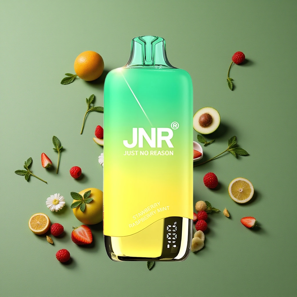 Jordbær Hindbær Mynte JNR Rainbow 10500 Pust 18ml e-Liquid Tank 600mAh Batterikapacitet Denmark vape
