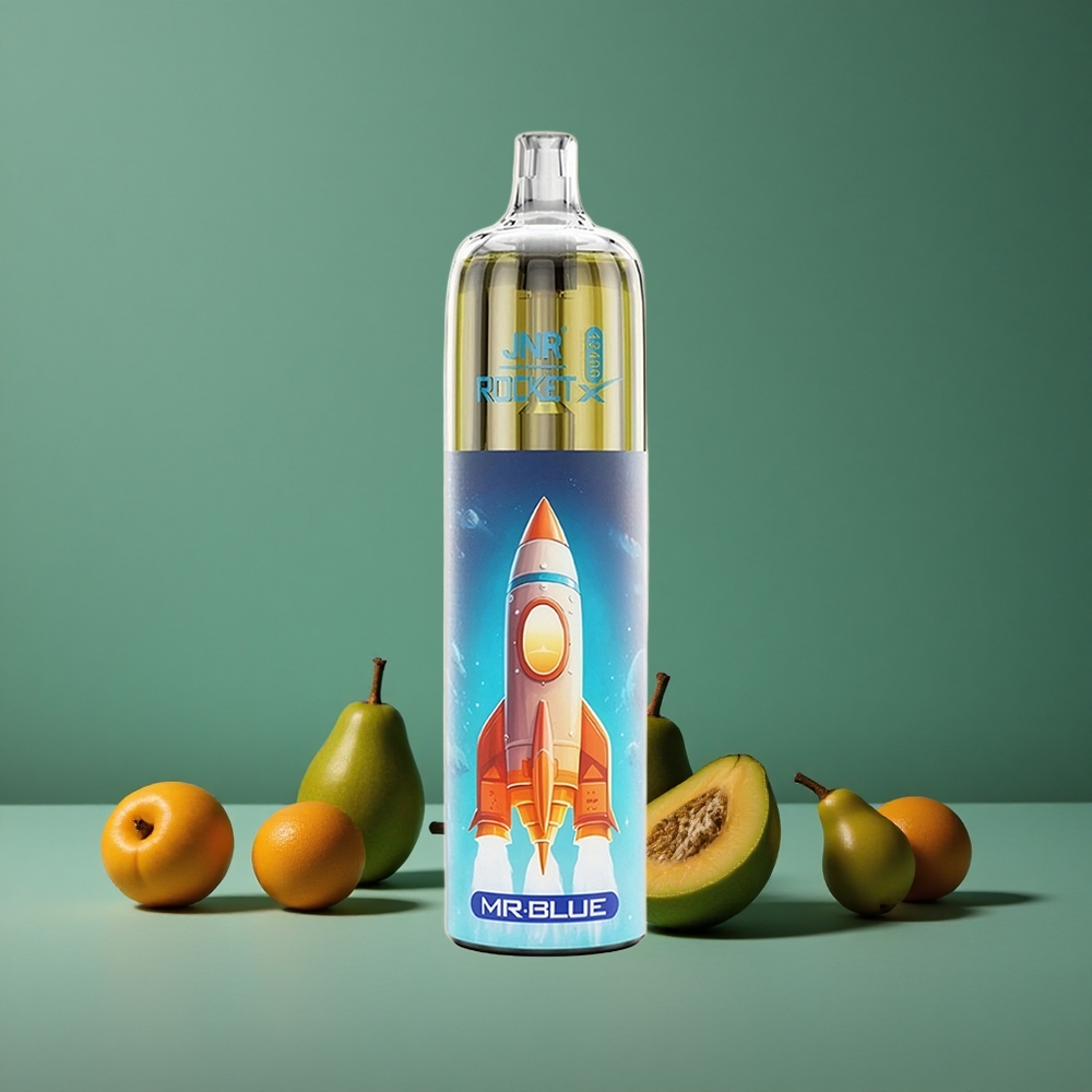 Blå JNR Rocket-X 12400 Pust 25ml e-Væske Kapacitet 850mAh Batteri Kapacitet Denmark vape