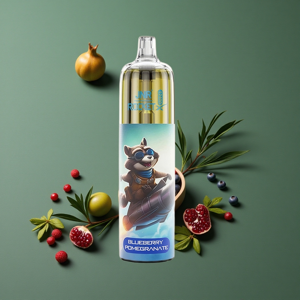Blåbær Granatæble JNR Rocket-X 12400 Pust 25ml e-Væske Kapacitet 850mAh Batteri Kapacitet Denmark vape