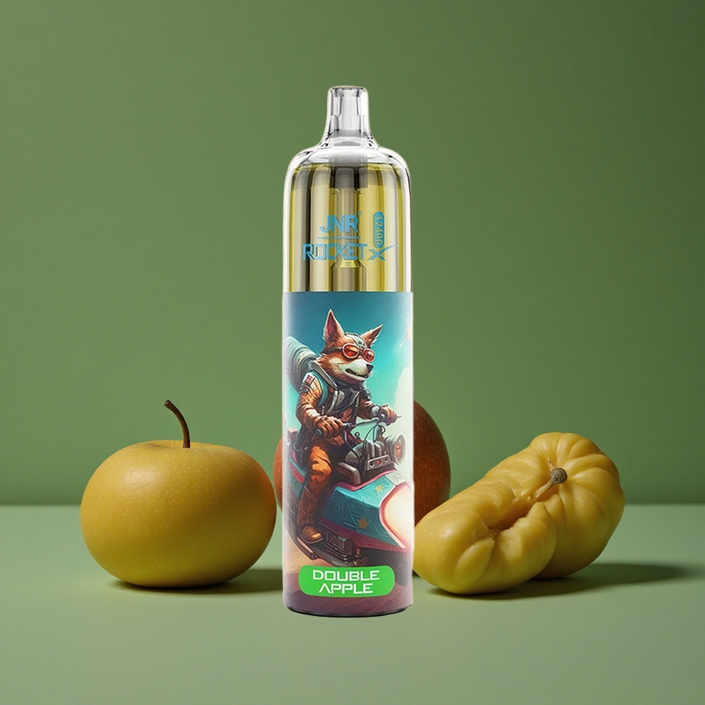 Dobbelt Æble JNR Rocket-X 12400 Pust 25ml e-Liquid Kapacitet Type-C Hurtigopladning Denmark vape