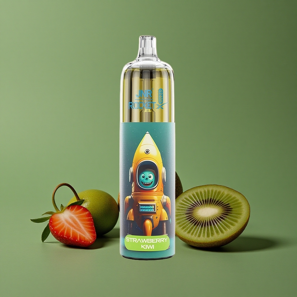 Jordbær Kiwi JNR Rocket-X 12400 Pust Justerbar Luftgennemstrømning 25ml e-Væske Kapacitet Denmark vape