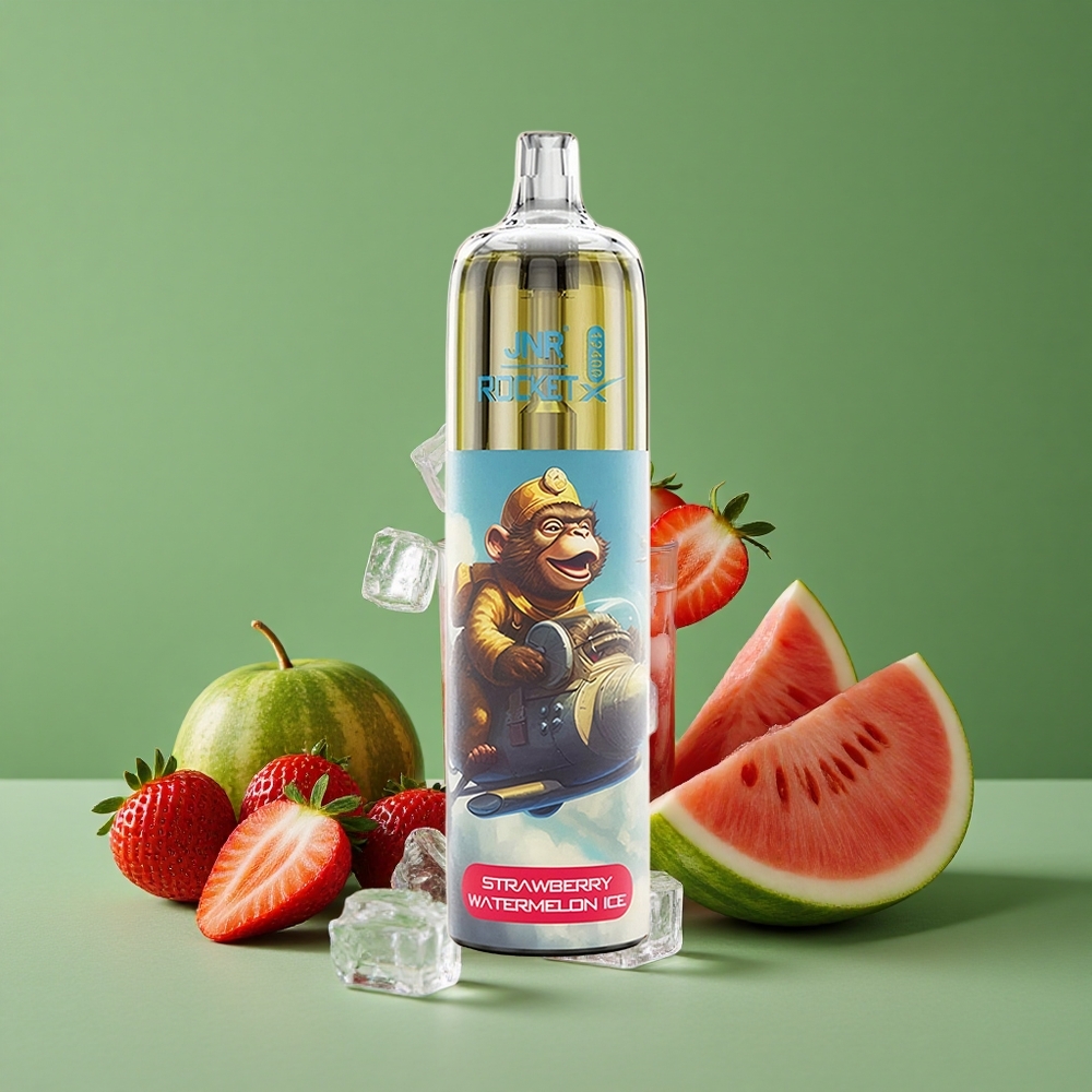 Jordbær Vandmelon Is JNR Rocket-X 12400 Pust Justerbar Luftstrøm 25ml e-Væske Kapacitet Denmark vape