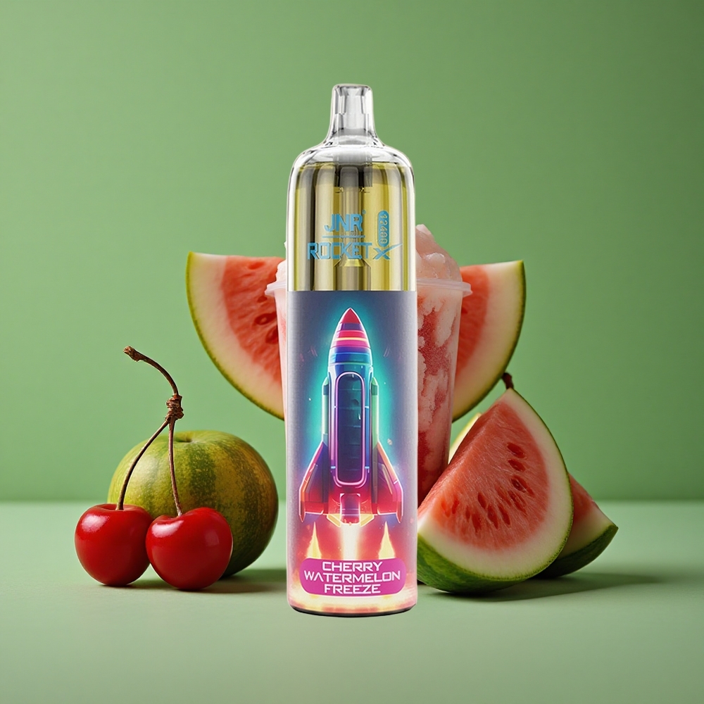 Kirsebær Vandmelon Fryse JNR Rocket-X 12400 Pust 25ml e-Liquids Kapacitet 850mAh Batteri Kapacitet Denmark vape