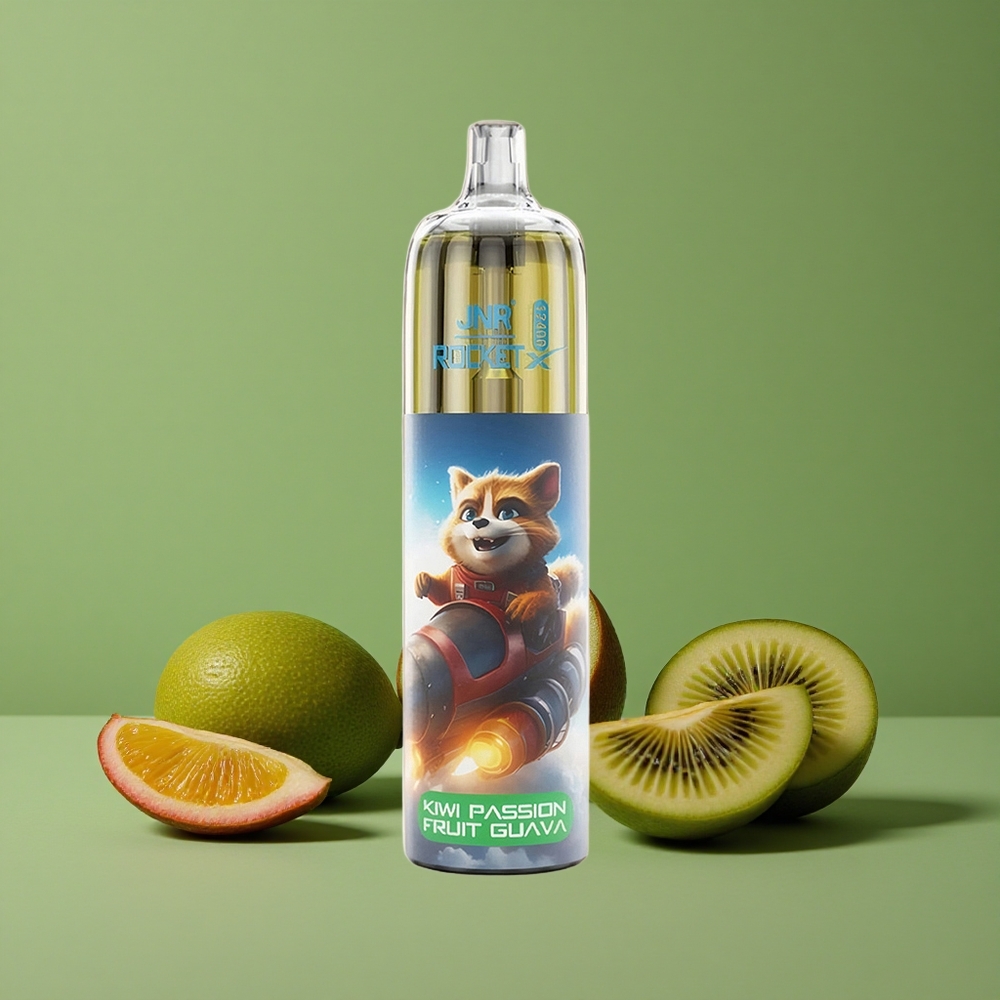 Kiwi Passionfrugt Guava JNR Rocket-X 12400 Pust 25ml e-Væske Kapacitet Type-C Hurtigopladning Denmark vape