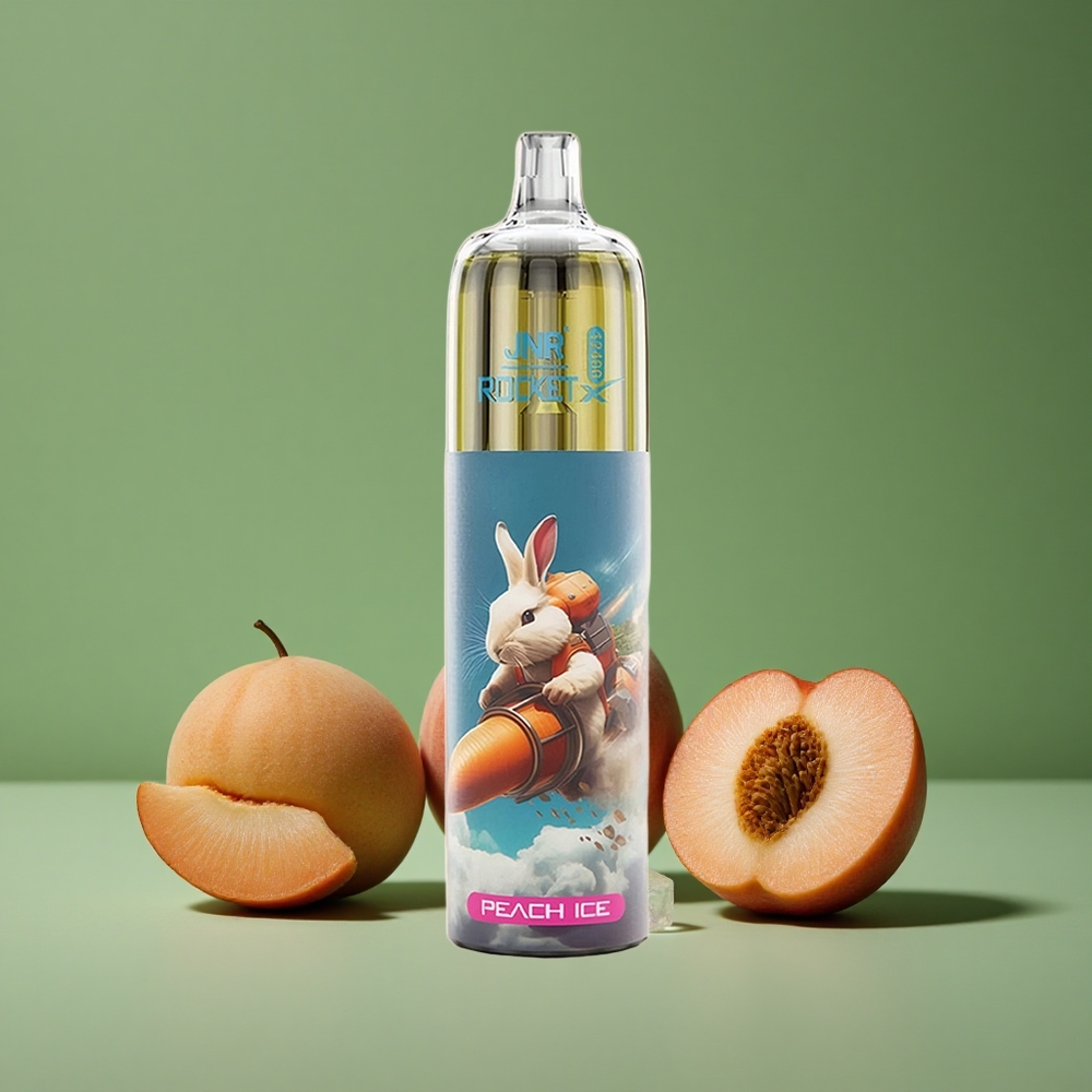 Peach Is (fersken is) JNR Rocket-X 12400 Pust 25ml e-Væske Kapacitet Type-C Hurtigopladning Denmark vape