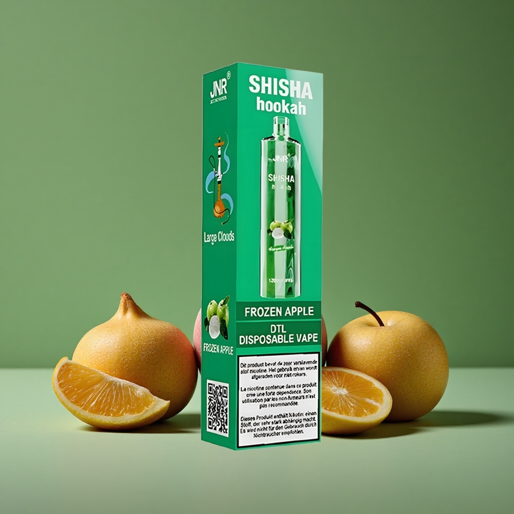Frosne Æble JNR Shisha Hookah 12000 Pust 750mAh batterikapacitet 24ml e-væskekapacitet Denmark vape