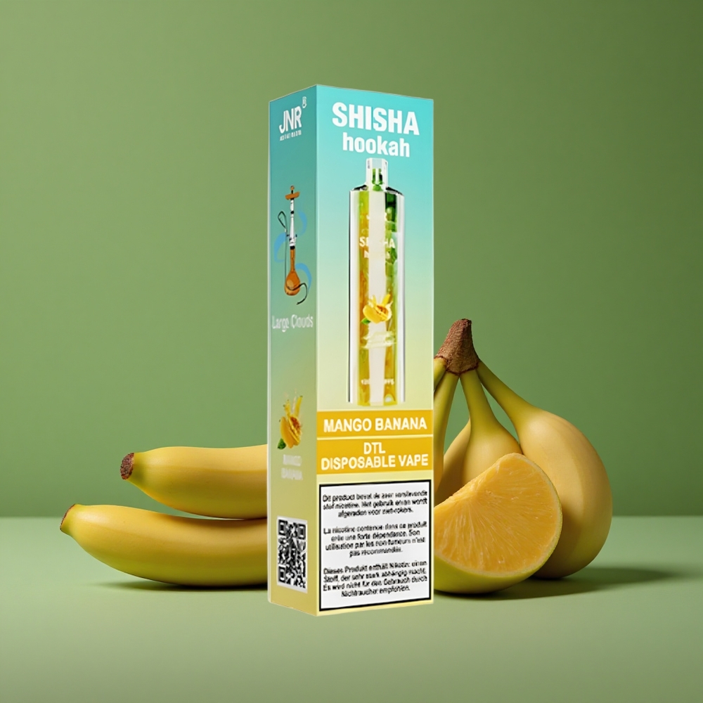 Mango Banan JNR Shisha Hookah 12000 Pust 750mAh batterikapacitet Type-C opladning Denmark vape