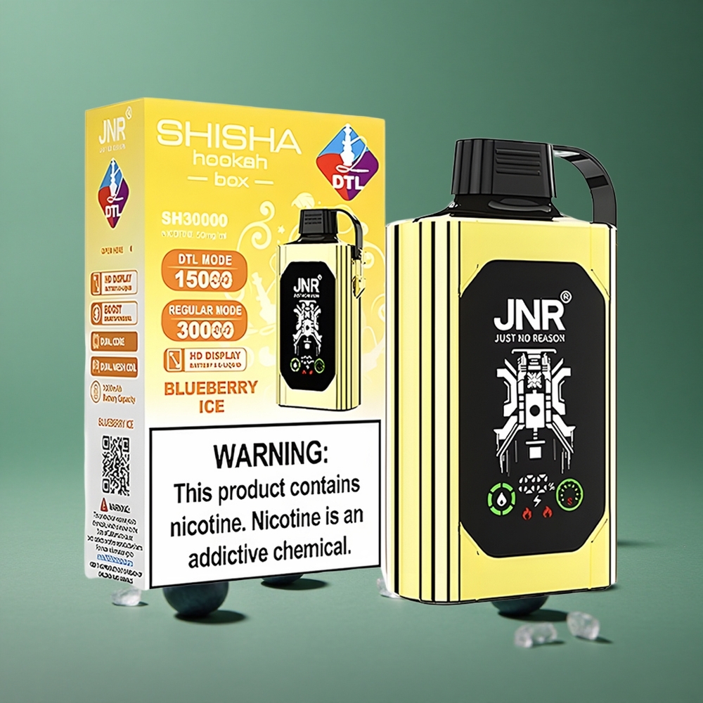 Blåbær Is JNR Shisha Hookah Box 20500 Pust HD Display 1000mAh Denmark vape