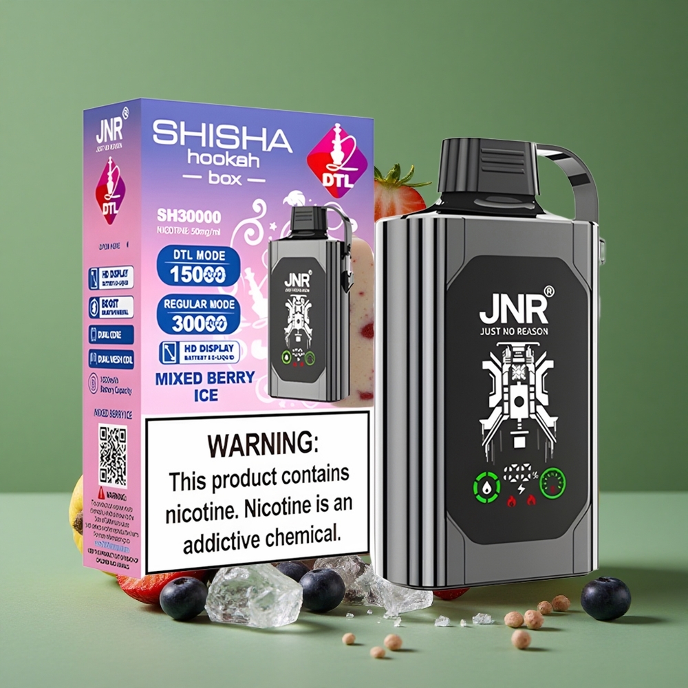 Blandet Bær Is JNR Shisha Hookah Box 20500 Pust HD Display 1000mAh Denmark vape