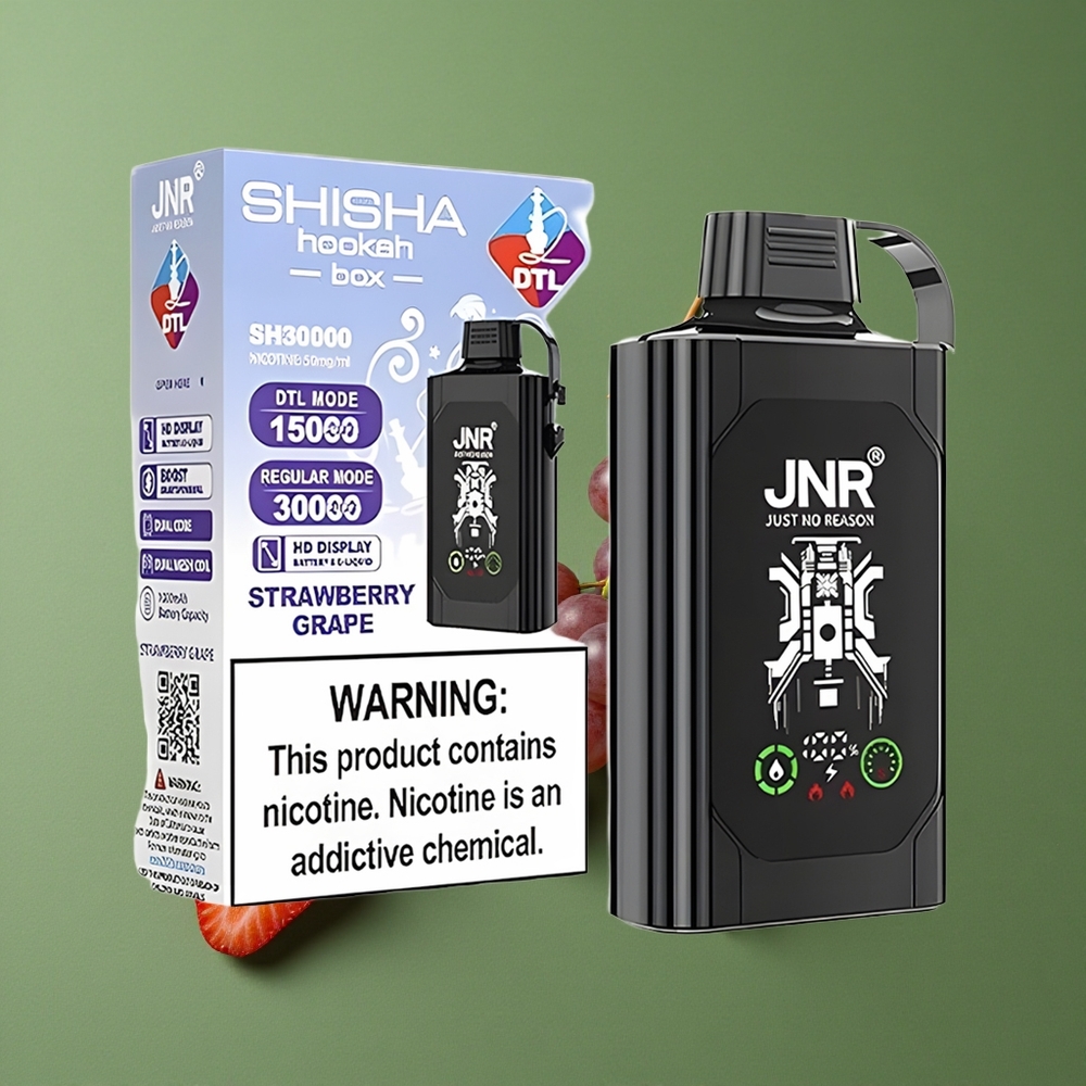 Jordbær Drue JNR Shisha Hookah Box 20500 Pust HD Display Type-C Quick Charge Denmark vape