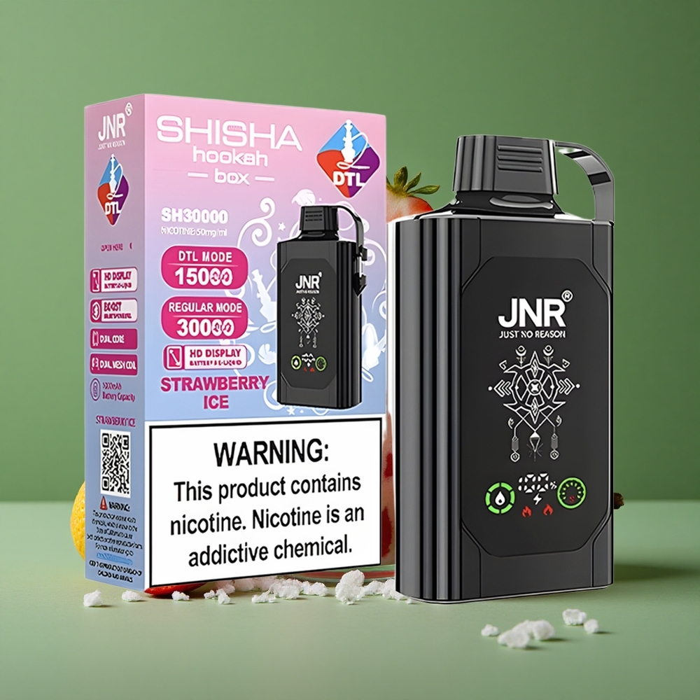 Jordbær Is JNR Shisha Hookah Box 20500 Pust HD Display 1000mAh Denmark vape