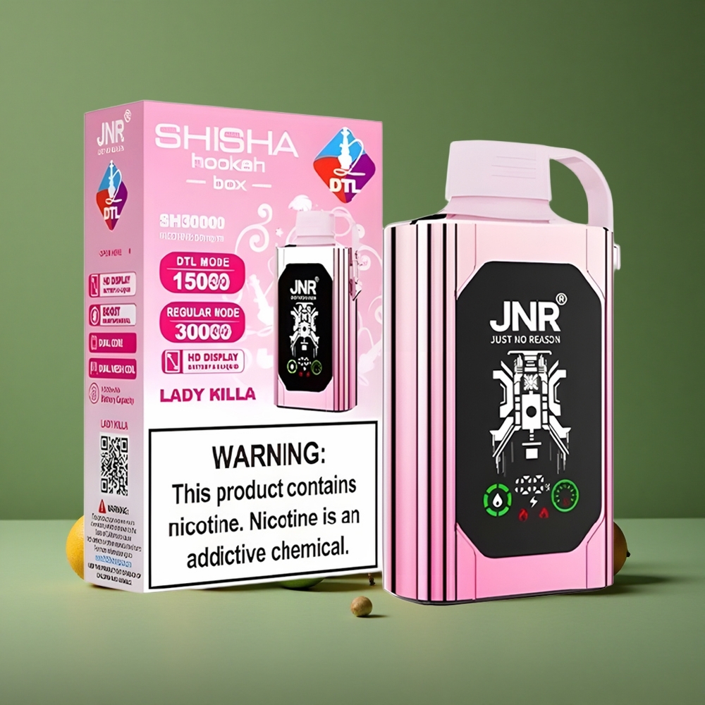Lady Killa JNR Shisha Hookah Box 20500 Pust HD Skærm 25ml E-væske Danmark vape