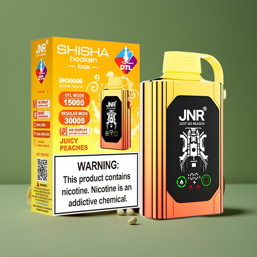Saftige Ferskener JNR Shisha Hookah Box 20500 Pust HD Skærm 1000mAh Denmark vape