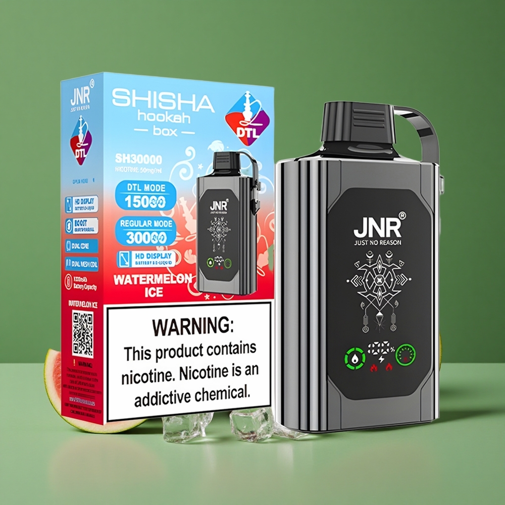 Vandmelon Is JNR Shisha Hookah Box 20500 Pust HD Display 25ml E-væske Kapacitet Denmark vape