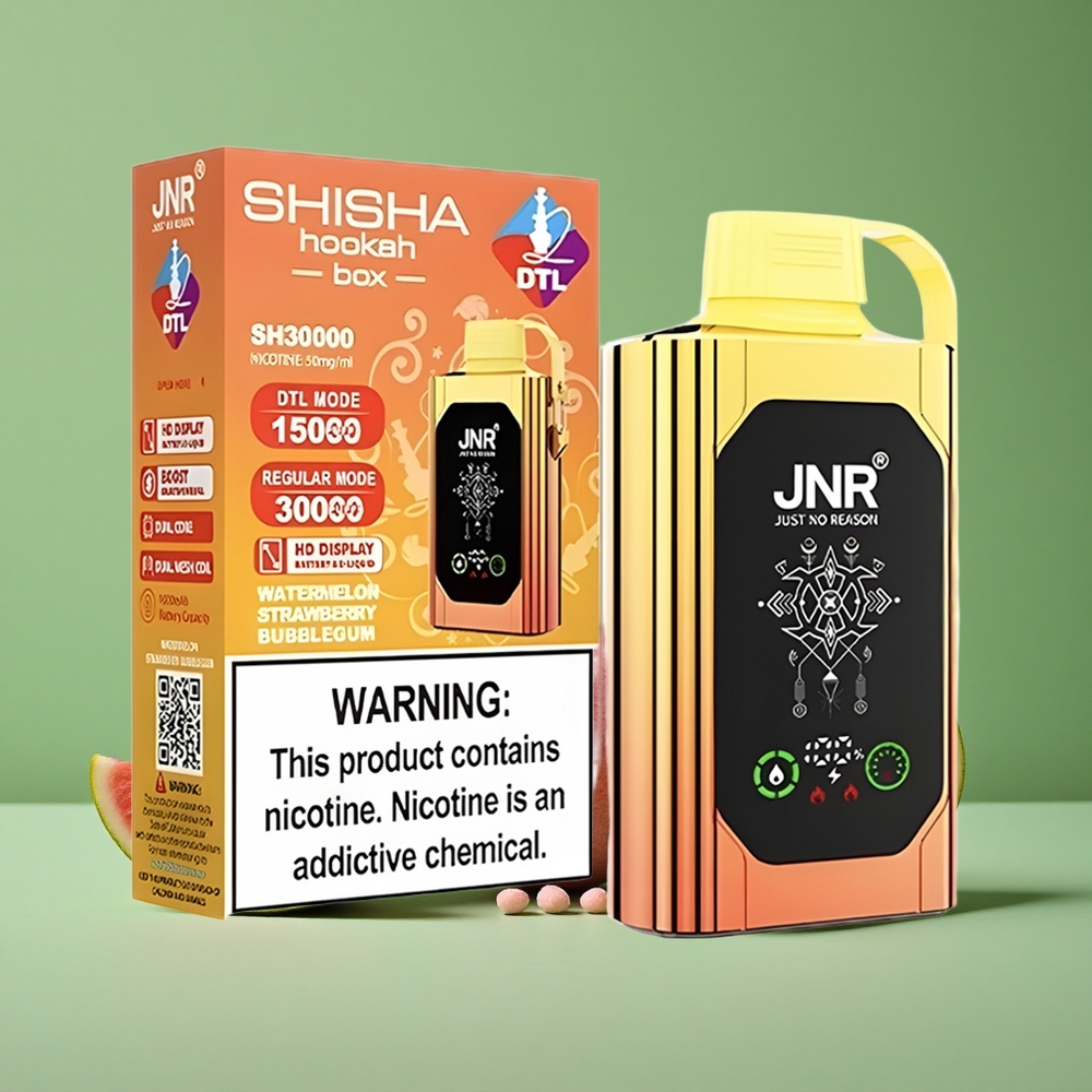 Vandmelon Jordbær Tygggummi JNR Shisha Hookah Box 20500 Pust HD Skærm 1000mAh Denmark vape