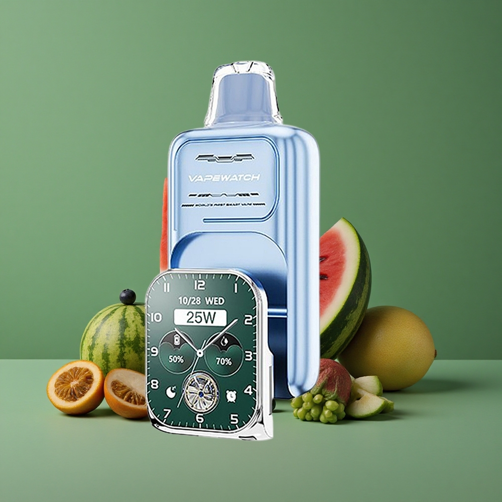 Blåbær Vandmelon JNR Vape Watch 30000 Pust 1000mAh batterikapacitet 19mL e-væskekapacitet Denmark vape