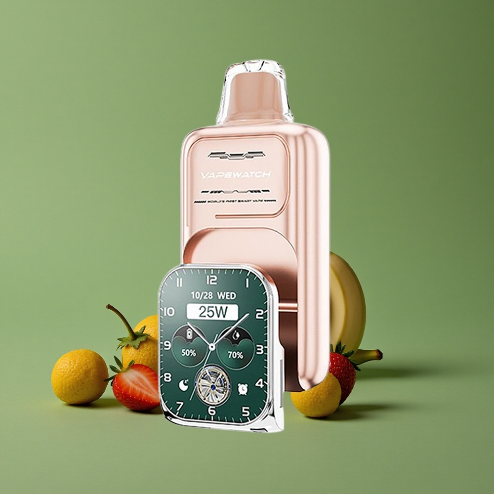 Jordbær Banan JNR Vape Watch 30000 Pust 1000mAh batteri 19mL e-væske Denmark vape