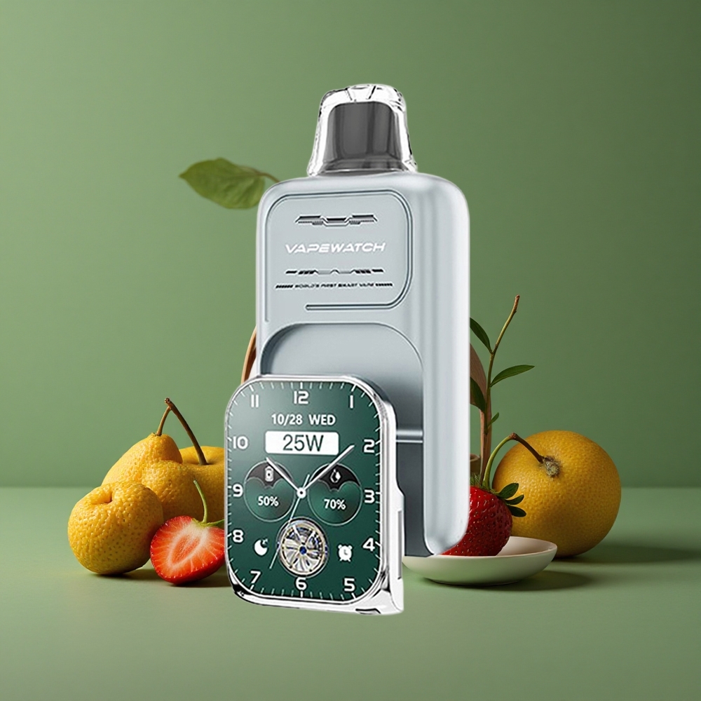 Jordbær Is JNR Vape Watch 30000 Pust 1000mAh batteri 19mL e-væske Denmark vape
