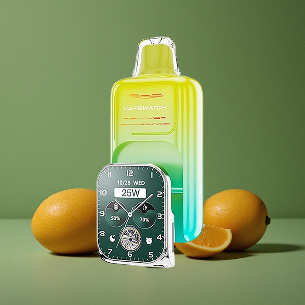 Orange Mango JNR Vape Watch 30000 Pust Dual Mesh Coil Type-C Hurtigopladning Denmark vape