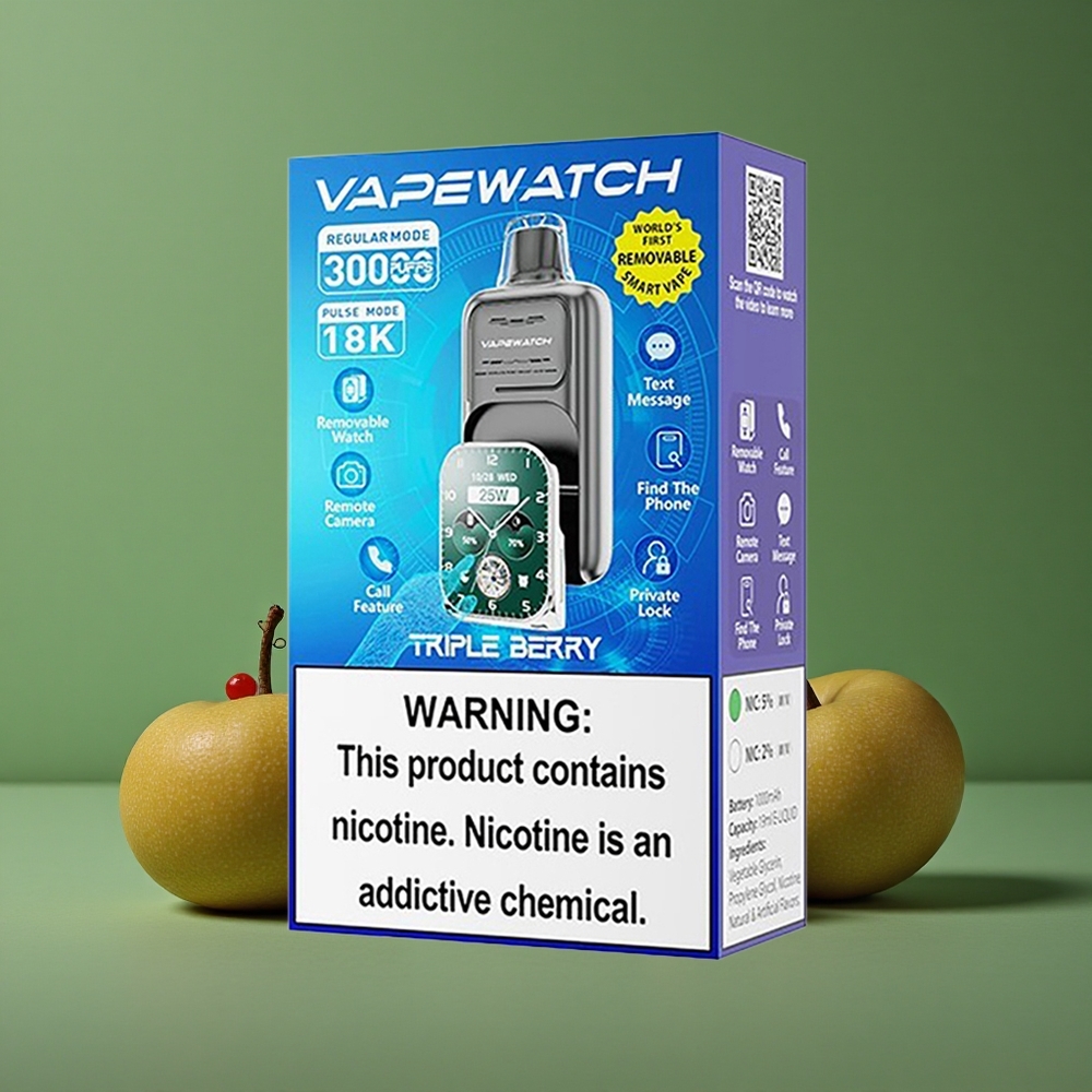 Tre Bær Kombination JNR Vape Watch 30000 Pust 1000mAh Batteri 19mL E-væske Denmark vape