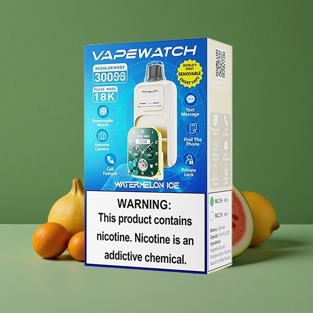 Vandmelon Is JNR Vape Watch 30000 Pust 1000mAh Type-C Hurtigopladning Denmark vape