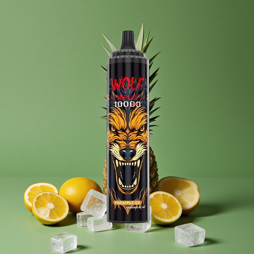 Ananas Is JNR Wolf Niplo 10000 Pust 20ml E-væske 650mAh Batteri Denmark vape