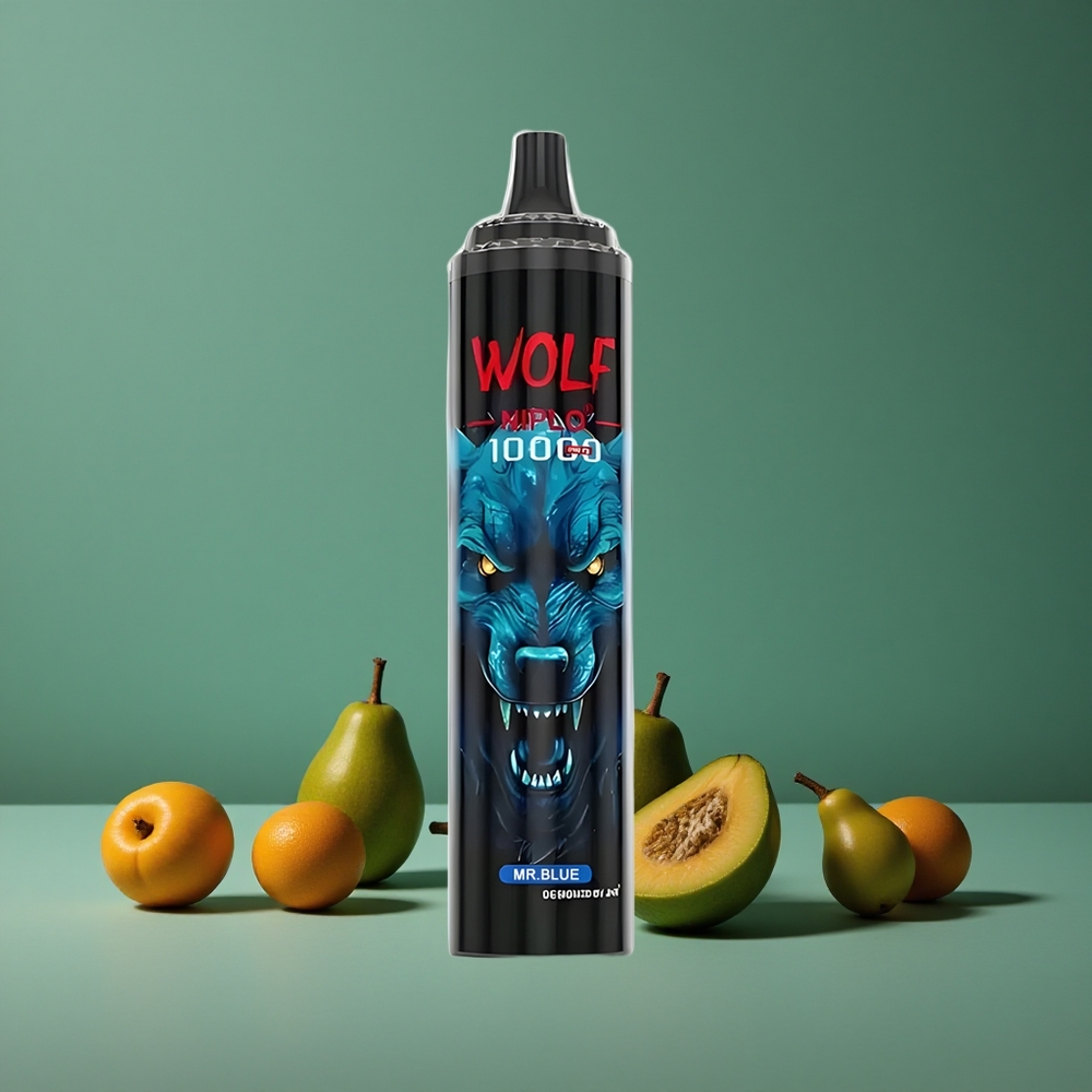 Blå JNR Wolf Niplo 10000 Pust 20ml 650mAh Denmark vape