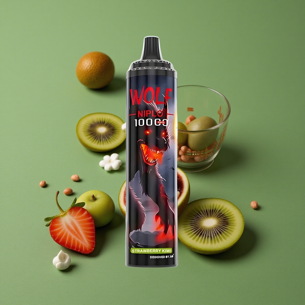 Jordbær kiwi JNR Wolf Niplo 10000 Pust 1.0 Ohm Mesh Coil 20ml Denmark vape