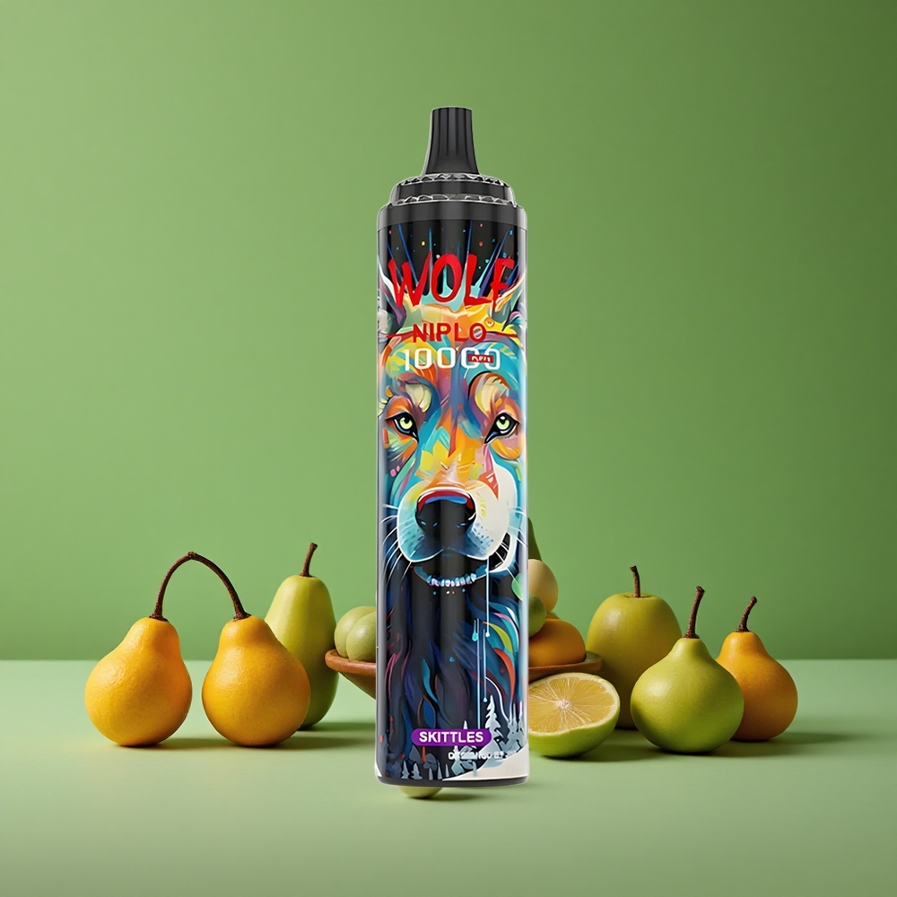 Skittles smag JNR Wolf Niplo 10000 Pust 20ml e-væske 1.0 Ohm Mesh Coil Denmark vape