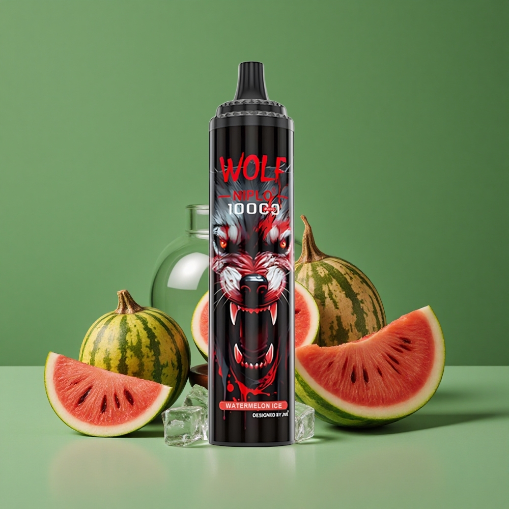 Vandmelon Is JNR Wolf Niplo 10000 Pust 1.0 Ohm Mesh Coil 20ml E-væske Denmark vape