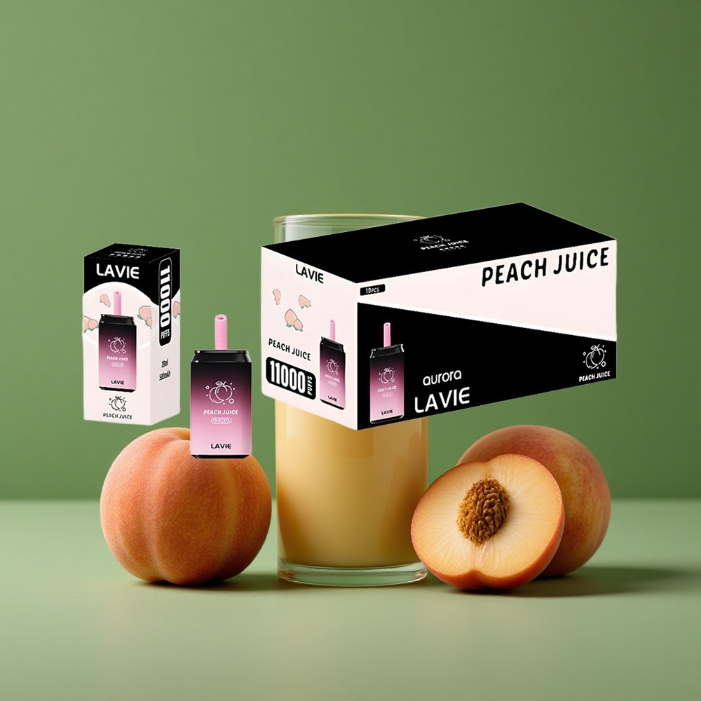 Fersken Juice LAVIE Aurora 11000 Puffs 0% 2% 5% Nikotinindhold 22ML E-væske Kapacitet Denmark vape