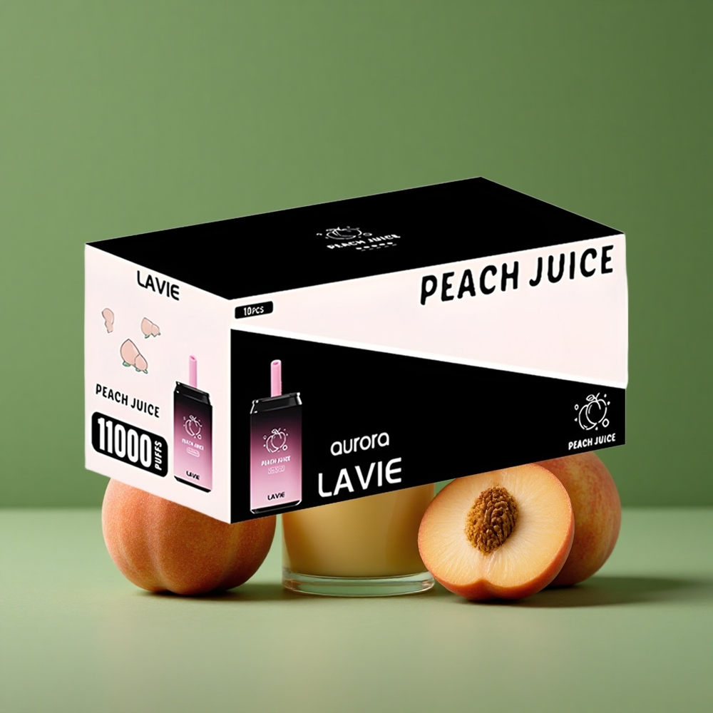 Fersken Juice LAVIE Aurora 11000 Puffs 0% 2% 5% Nikotinindhold 22ML E-væske Kapacitet Denmark vape