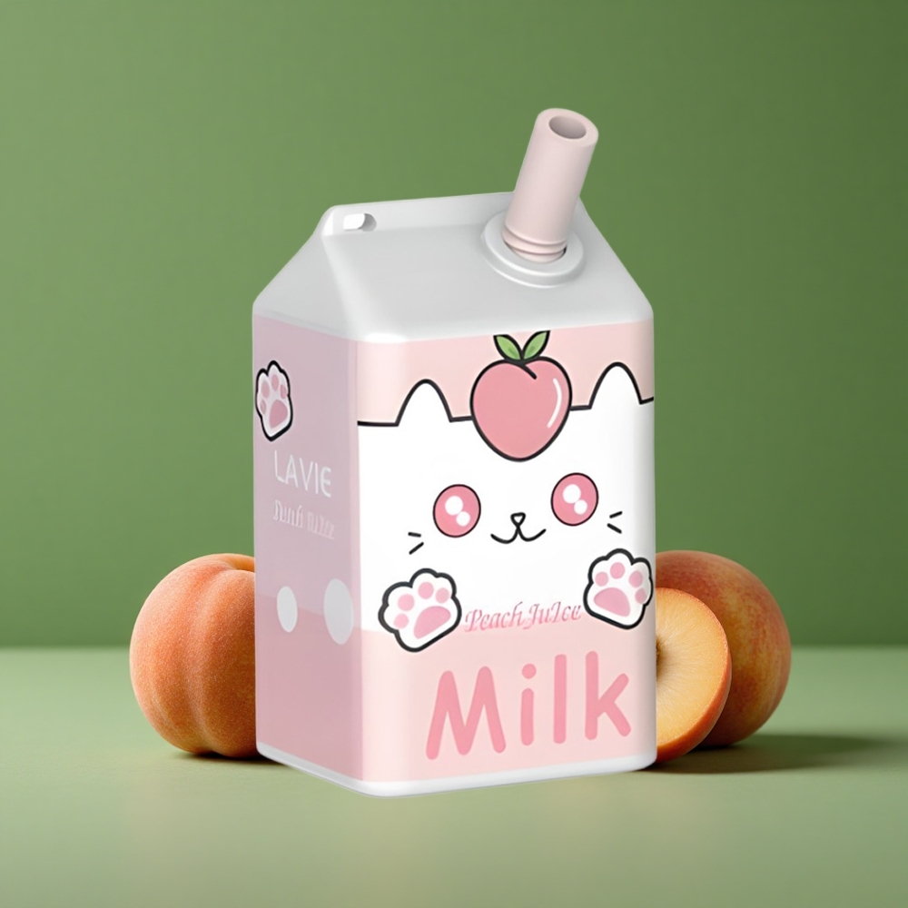 Fersken Juice Lavie Milk 7000 Puffs 16ML E-væske Kapacitet Type C Genopladelig Denmark vape
