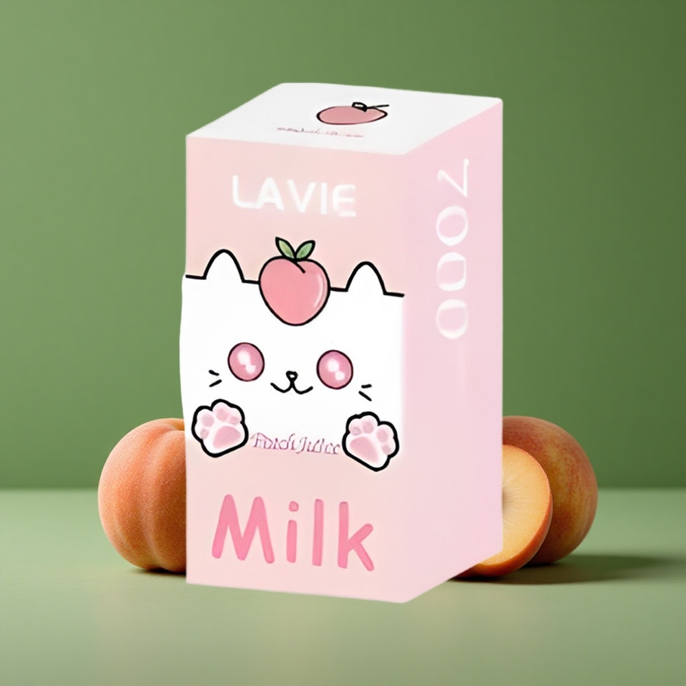 Fersken Juice Lavie Milk 7000 Puffs 16ML E-væske Kapacitet Type C Genopladelig Denmark vape